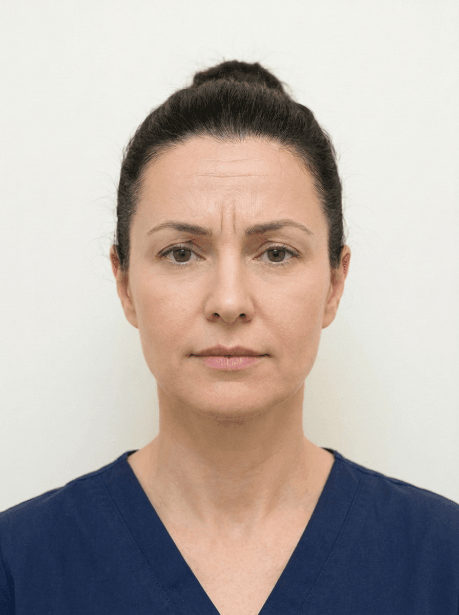 Botulinum Toxin before — Softened forehead lines